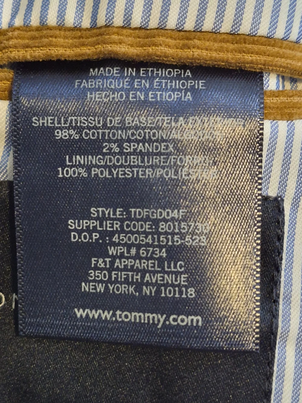 Tommy Hilfiger Brown Corduroy Kids Blazer